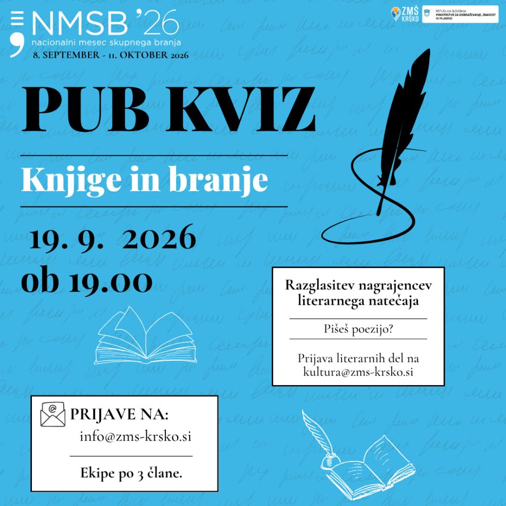 PUB KVIZ - KNJIGE IN BRANJE